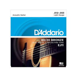 Struny D'Addario EJ11 80/20 Bronze Light 12-53 struny do gitary akustycznej