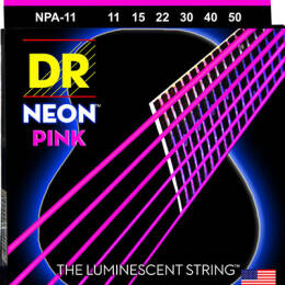 DR Strings NPA-11 11-50 neon pink struny do gitary akustycznej