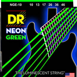 Struny DR Neon™ Hi-Def Green Electric K3 Coating 10-46 (NGE-10)